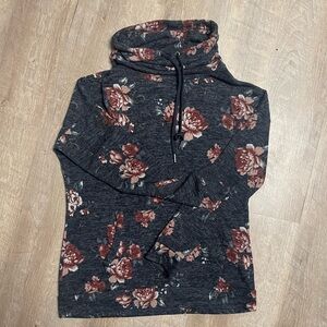 Floral Cowl-Neck Sweatshirt